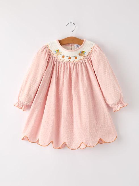 fall-thanksgiving-halloween-chicken-pumpkin-smock-embroidery-baby-girl-dress Rylee-Faith-Designs-Sophia's StyleDress-1